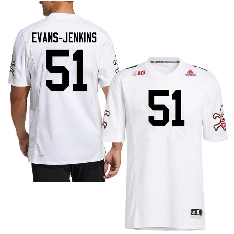 Men #51 Justin Evans-Jenkins Nebraska Cornhuskers College Football Jerseys Sale-Strategy - Click Image to Close